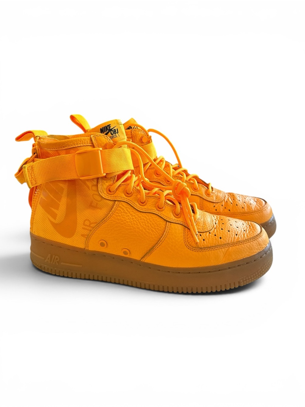 Nike Sf Air Force 1 Mid Odell Beckham Jr Men Sz 9.5  Laser Orange/Gum 917753-801